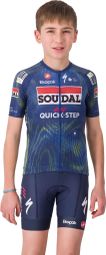 Castelli Aero Kid Soudal Quickstep blauw kindershirt met korte mouwen