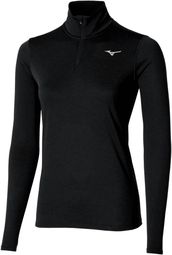 Dames 1/2 Zip Mizuno Core Impulse Zwart Top