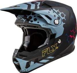 Integralhelm Fly Racing Fly Formula CC Tektonik Schwarz / Slate / Mattblau