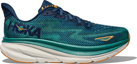 Hoka Clifton 9 Running Shoes Blue/Orange Men's