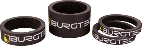 Kit distanziali per attacco manubrio in carbonio Burgtec (2 x 5 mm / 10 mm / 20 mm) Nero
