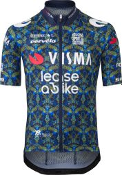 Agu Visma Lease a Bike 2024 Maillot de manga corta para niños Azul