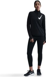 Nike Dri-Fit Swoosh 1/2-Zip-Oberteil Schwarz Damen