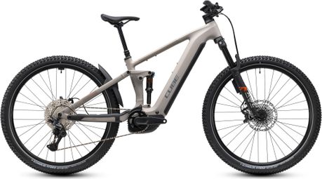 Cube Stereo Hybrid One44 SLX 800 Full-Suspension Electric Mountain Bike, Shimano 12V, 800 Wh, Bosch 120 Nm, 27.5'', Oat Gray 2027