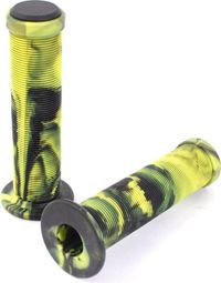 Poignees BMX 2tone noir jaune 130mm KHEbikes