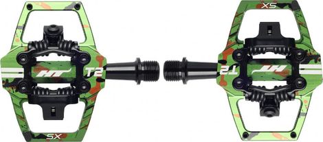 Pair of HT Components T2-SX Camo Green Clipless Pedals
