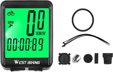Compteur de vélo sans fil pour VTT et route  écran rétroéclairé étanche