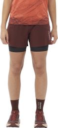 Short 2-en-1 Salomon S/Lab Ultra Rouge Femme