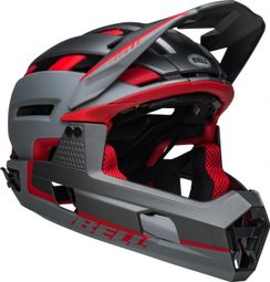 Helmet with Removable Chin Bell Super Air R Mips Gray Red