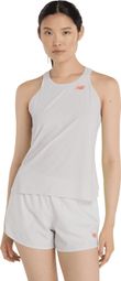 Dames New Balance Race Day Ultra Lichtgrijze Tank Top