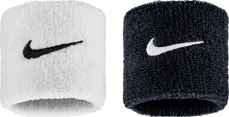 Nike Swoosh Classic White/Black Sponge Bracelet (x2)