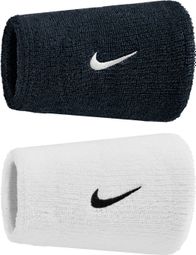 Nike Swoosh Classic Large Sweatband (x2) Black/White