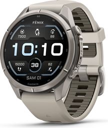 Montre GPS Garmin Fénix 9 Pro AMOLED/InReach - 43 mm Sapphire Titanium avec Bracelet Gris/Grès