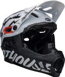 Casco Bell Super DH Mips con correa de barbilla desmontable blanco negro