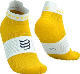Compressport Pro Racing V4.0 Run Low sokken Geel/Wit