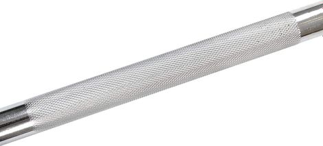 Barre d'haltère longue 140 cm diamètre 30 mm acier chromé avec 2 fermoirs en forme d étoile poignées antidérapantes barre de musculation haltérophilie