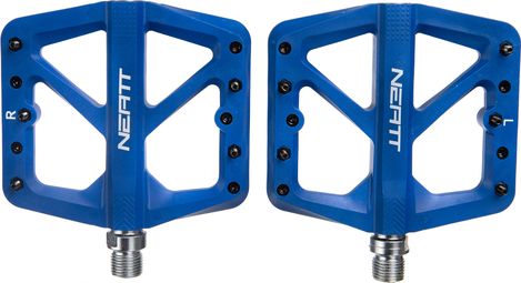 Paar Neatt Composite Flat Pedals 5 Spikes Blue
