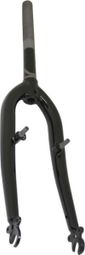 FOURCHE VTT 20   RIGIDE CINTREE ACIER NOIR AVEC TASSEAUX PIVOT (200-140mm) FILETE 1 -22 2 INTERIEUR