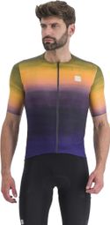 Maillot Sportful Flow Supergiara de manga corta Morado/Amarillo