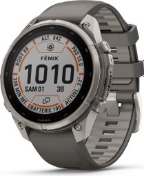 Montre GPS Garmin Fénix 9 Pro Solar/InReach - 47 mm Sapphire Titane Carbon DLC avec Bracelet en Silicone Gris