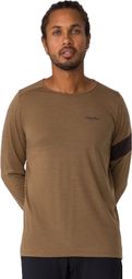 Camiseta de manga larga Rapha Trail Merino Marrón / Negra