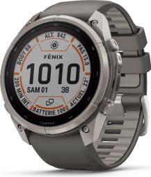 Montre GPS Garmin Fénix 9 Pro Solar/InReach - 51 mm Sapphire Titanium avec Bracelet Gris