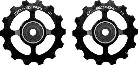 CyclingCeramic Narrow 14T Pulley Wheels for Sram MTB 12S Derailleur Black