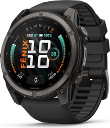 Montre GPS Garmin Fénix 9 AMOLED - 51 mm Sapphire Titane Carbon Gray DLC avec Bracelet Noir