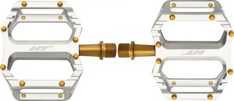 Paar platte pedalen HT Components AR09T Zilver/Goud