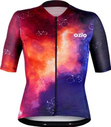 OZIO MAILLOT CYCLISTE MANCHES COURTES CONSTELLATION ROUGE FEMME (Coupe Ajustée)