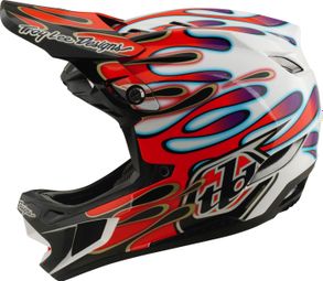 Casco integral Troy Lee Designs D4 Composite Mips Overspray blanco/rojo