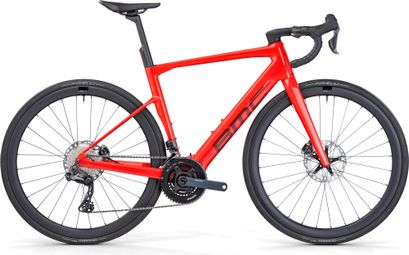 BMC Roadmachine 01 AMP Two Bicicleta Eléctrica de Carretera Shimano GRX Di2 11S 360 Wh 700 mm Rojo Neón 2024