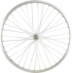 Roue vtt 26  av ecrou axe plein jante argent mach1 m110 evo moy.miche magnum v-brake 36t