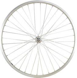 Roue vtt 26  av ecrou axe plein jante argent mach1 m110 evo moy.miche magnum v-brake 36t