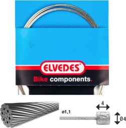 Elvedes transmissiekabel 2250mm 1x19 draden Roestvrij Ø1,1mm met N-kop Ø4x4