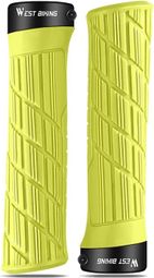 Poignées de guidon de vélo antidérapantes - Jaune