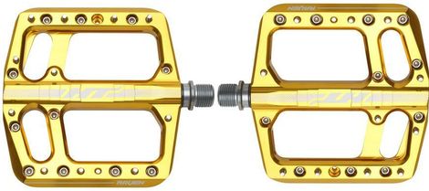 Paar platte pedalen HT Components Raven ANS12 Goud