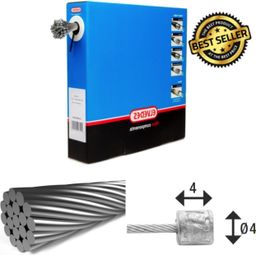 Kit de 100 Câbles de transmission Elvedes 2250mm 1x19 fils Stainless Ø1 1mm avec Tête N Ø4x4