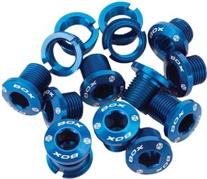 Box One M8.5 and M6 Aluminum Blue Chainring Screws (x5 Units)