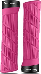 Poignées de guidon de vélo antidérapantes - Rose