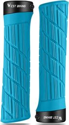 Poignées de guidon de vélo antidérapantes - Bleu