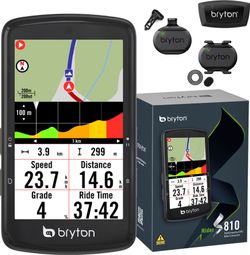 Compteur GPS Bryton Rider S810 T (+ Ceinture cardio / Capteurs Cadence & Vitesse)