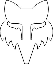 Fox Head Die Cut Sticker 10.2 cm Weiß