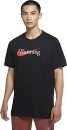 Nike Dri-Fit Running Kurzarm T-Shirt Schwarz