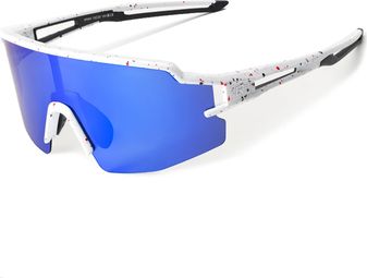 Cycling glasses polarized protection UV lenses bleus white