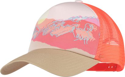 Buff Trucker Cap in Coral/Beige