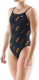 Tyr Cascading Diamondfit Damen Badeanzug Schwarz / Gold