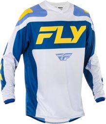 Camiseta de manga larga Fly Racing F-16 Blanco/Azul/Amarillo