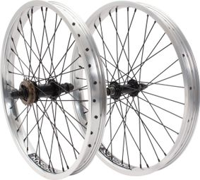 Paire de roues BMX KHE PRISM 20 pouces argent