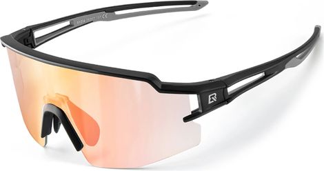 Lunettes de cyclisme photochromiques Protection UV Verres orange - Noir